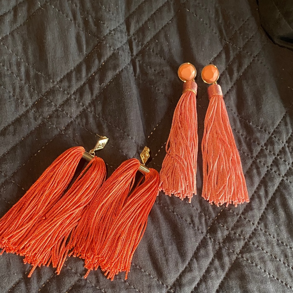 Orange/Rose  Tassel Drop Earrings - Women's Fashion Accessories